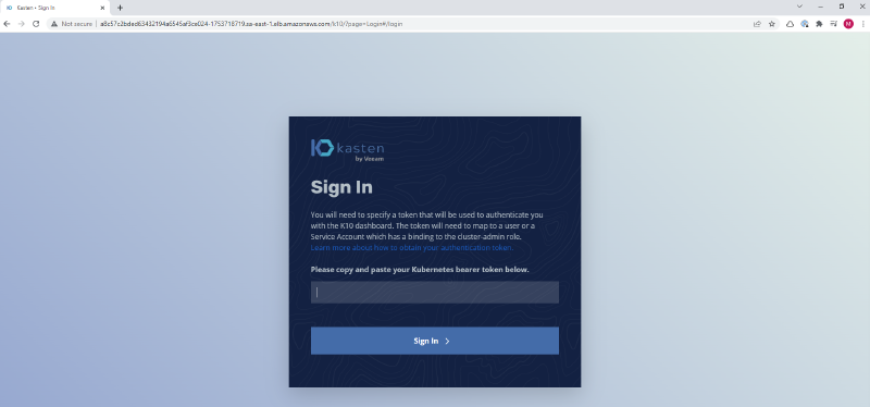 How to install Kasten K10 on AWS EKS — screenshot 13