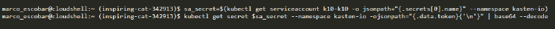 How to install Kasten K10 at Google GKE — screenshot 11