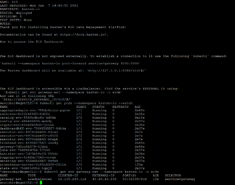 Install Kasten Multi Cluster Manager — screenshot 10
