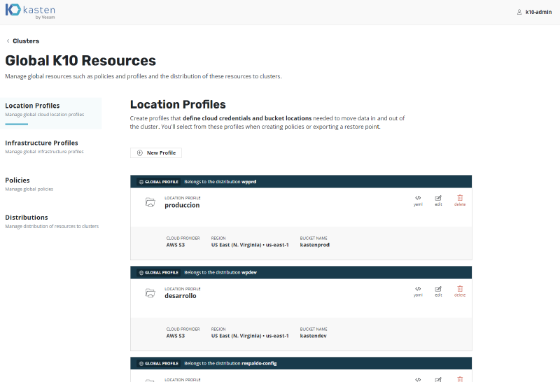 Kasten K10 Multi-Cluster — screenshot 4