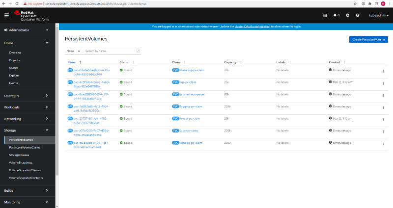 Red Hat OpenShift in vSphere with Kasten — screenshot 8
