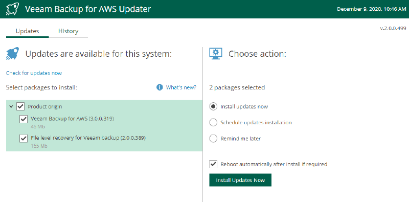Veeam Backup for AWS v3 — screenshot 1