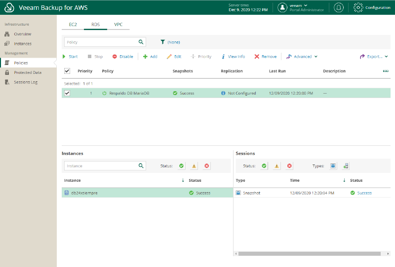 Veeam Backup for AWS v3 — screenshot 14