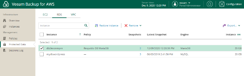 Veeam Backup for AWS v3 — screenshot 17