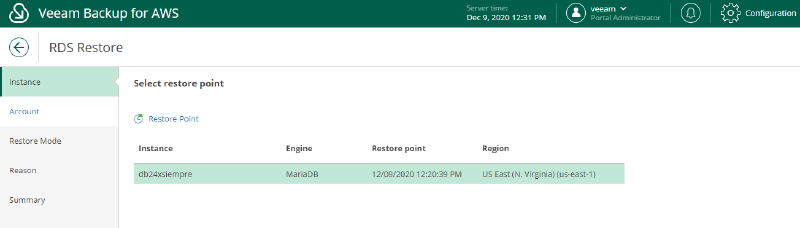 Veeam Backup for AWS v3 — screenshot 18
