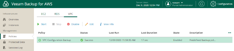 Veeam Backup for AWS v3 — screenshot 26