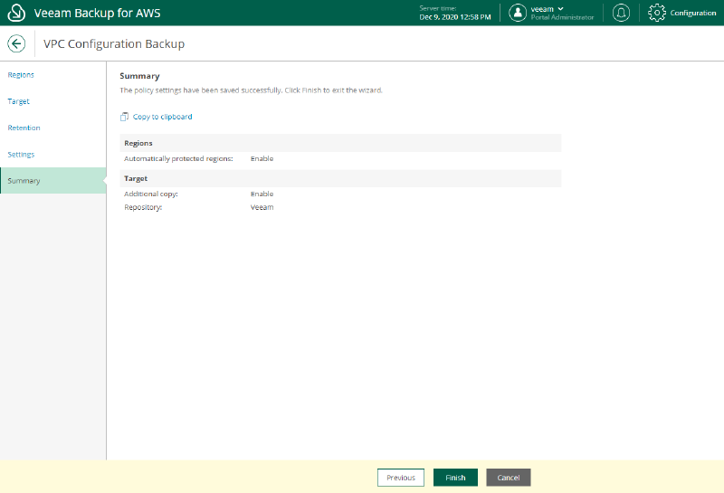 Veeam Backup for AWS v3 — screenshot 30