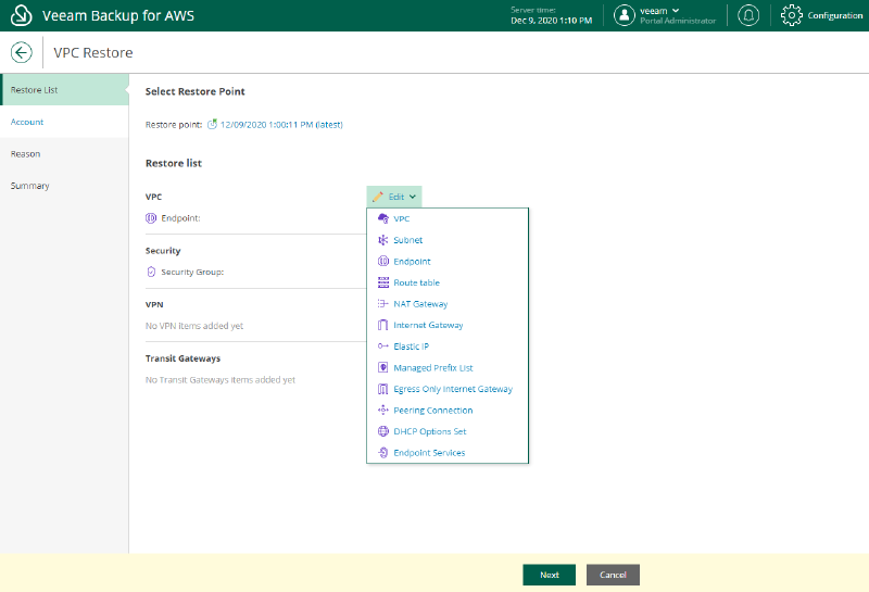 Veeam Backup for AWS v3 — screenshot 33