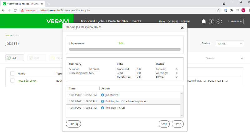 Veeam Backup for Red Hat Virtualization — screenshot 43
