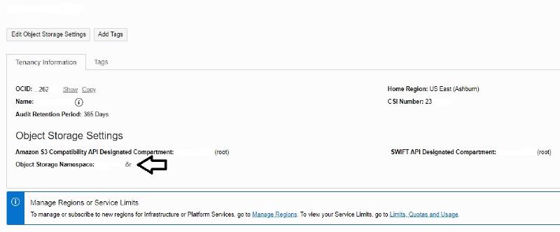 Veeam Capacity Tier Oracle Cloud Object Storage — namespace 2
