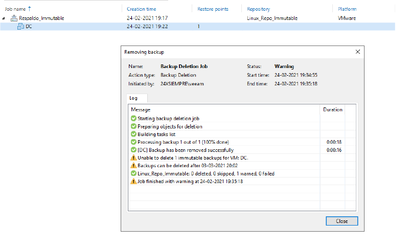 Veeam Hardened (Immutable) Repository — screenshot 34