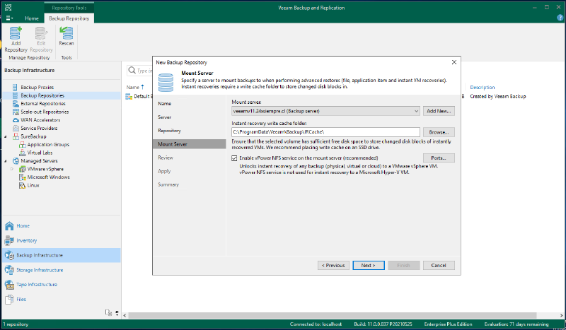 Veeam Immutable Repository with Red Hat Enterprise Linux — screenshot 20