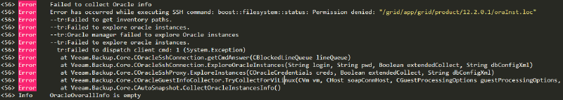 Solution Veeam Oracle Permission Denied — screenshot 1