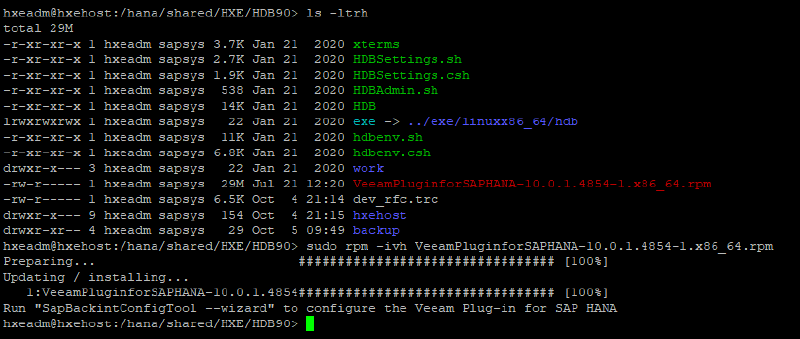 Veeam Plugin SAP HANA — instalacion plugin hana