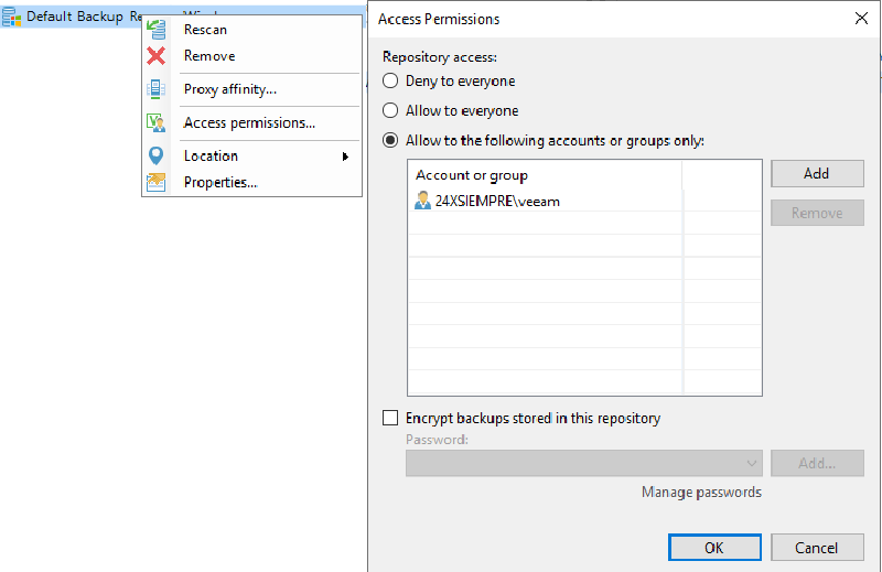 Veeam Plugin SAP HANA — veeam access permissions