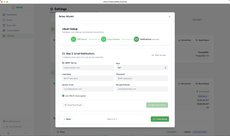 vScan Vulnerability Scanner 2.0 — email