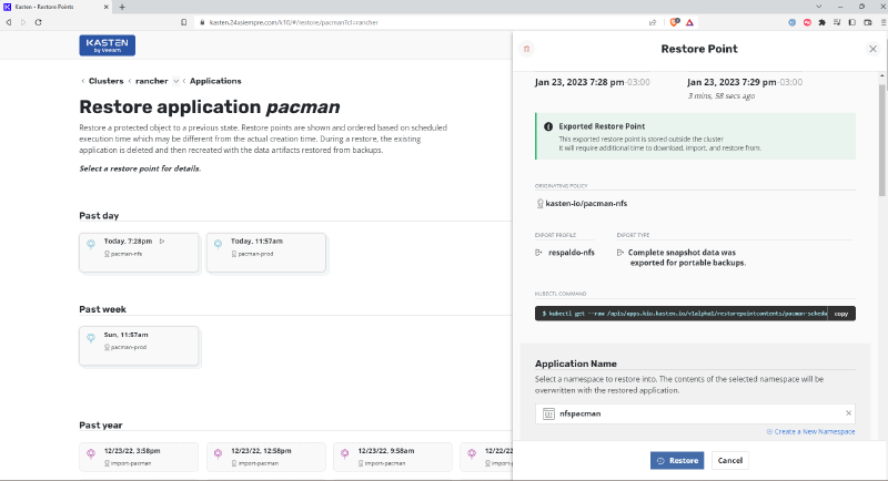 Como Configurar Repositorio NFS para Kasten K10 — captura 18