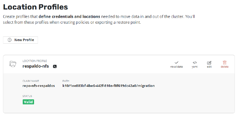 Como Configurar Repositorio NFS para Kasten K10 — captura 1
