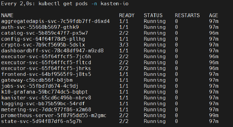 Como Instalar Kasten K10 en AWS EKS — captura 10