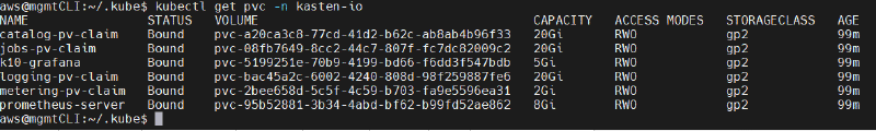 Como Instalar Kasten K10 en AWS EKS — captura 11