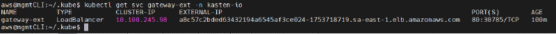 Como Instalar Kasten K10 en AWS EKS — captura 12