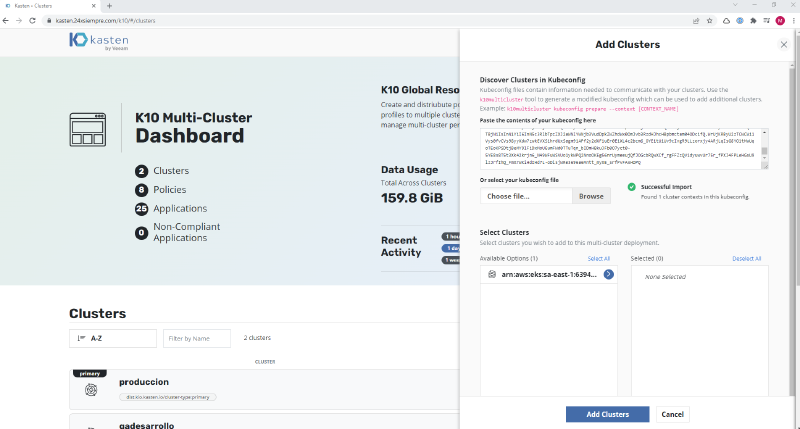 Como Instalar Kasten K10 en AWS EKS — captura 17
