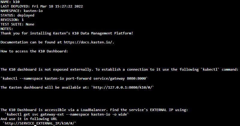 Como Instalar Kasten K10 en Azure AKS — captura 3