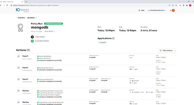 Como Instalar Kasten K10 en Azure AKS — captura 15