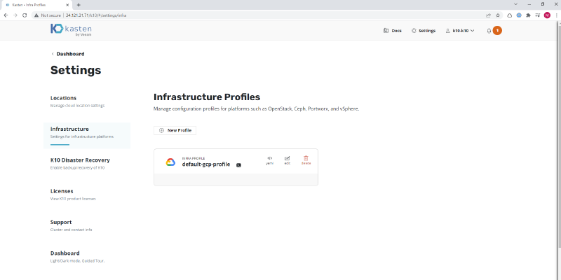 Como Instalar Kasten K10 en Google GKE — captura 13
