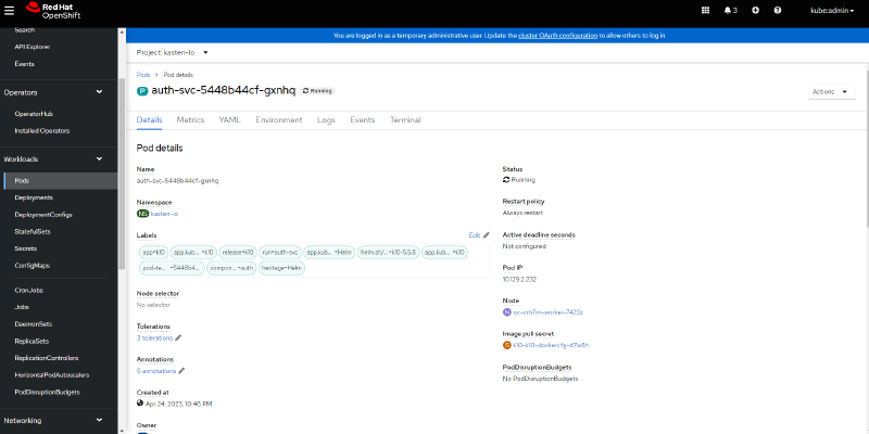 Como Integrar Active Directory con Kasten K10 y OpenShift — captura 10