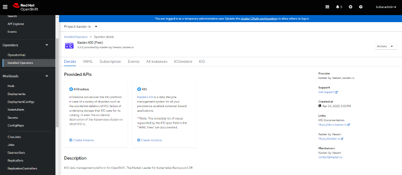 Como Integrar Active Directory con Kasten K10 y OpenShift — captura 2