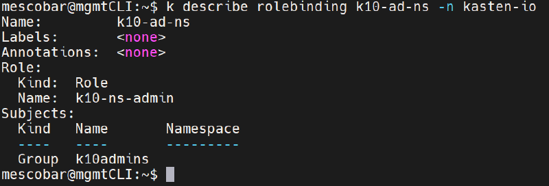 Como Integrar Active Directory con Kasten K10 y OpenShift — captura 6