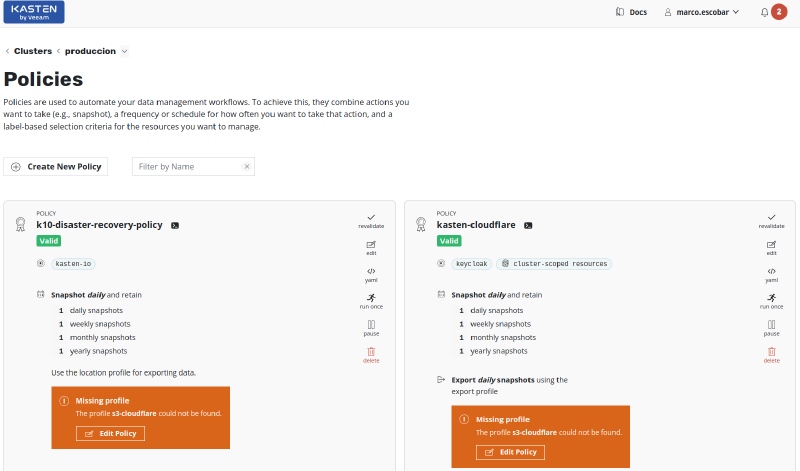 Configurar Alertas por Email en Kasten K10 — imagen