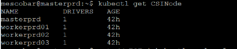Instalar Cluster de Kubernetes con vSphere CSI — captura 15