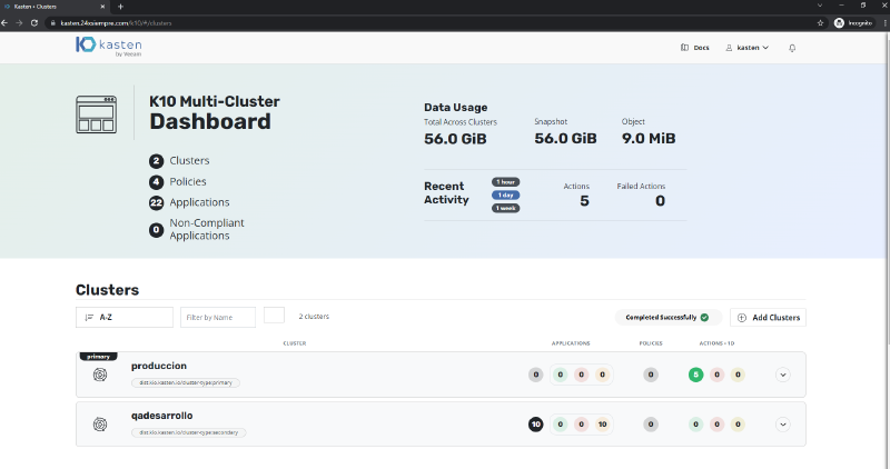 Kasten RBAC Multi-Tenant Multi-Cluster Keycloak – 3 — captura 1