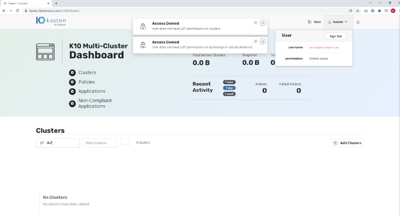 Kasten RBAC Multi-Tenant Multi-Cluster Keycloak - 2 — captura 7