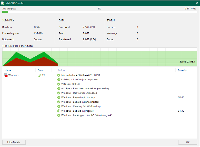 Protegiendo Oracle KVM con Veeam — captura 18