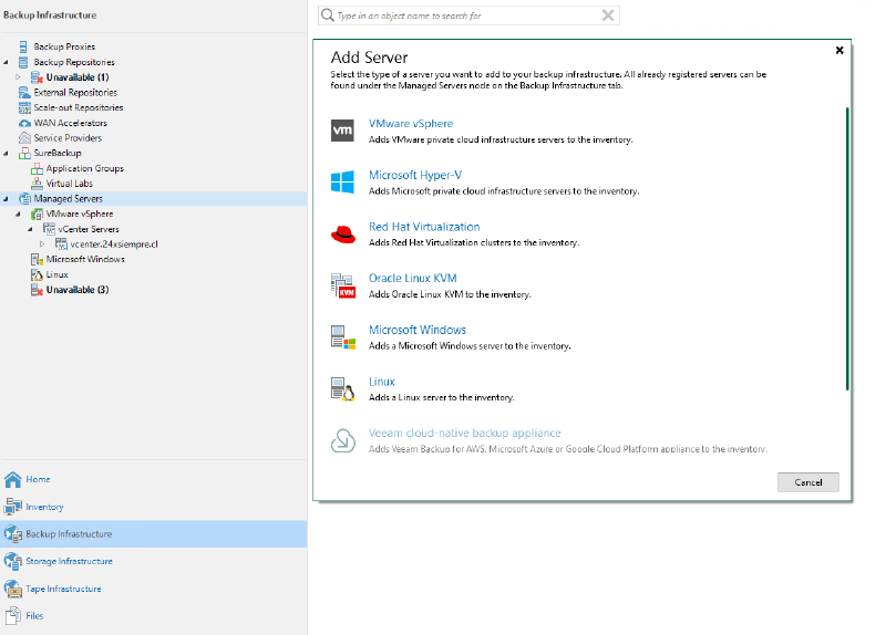 Protegiendo Oracle KVM con Veeam — captura 3