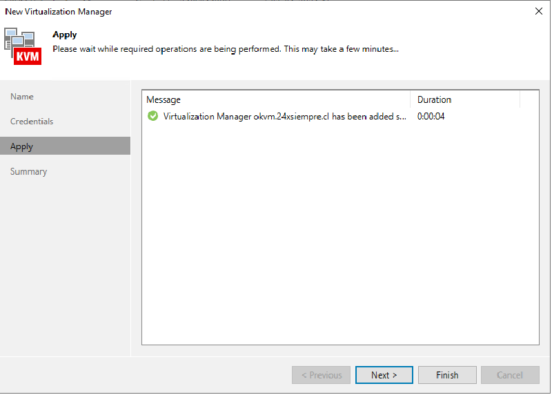 Protegiendo Oracle KVM con Veeam — captura 6