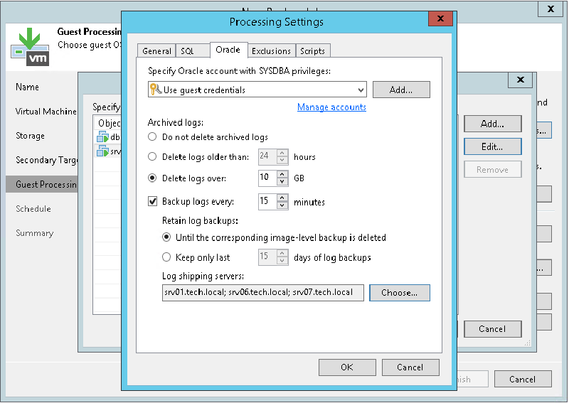 Solución Veeam Oracle Permission Denied — captura 2