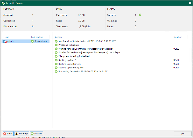 Veeam Agent para Solaris y Veeam 11a — captura 27