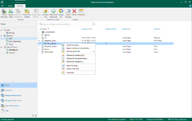 Veeam Backup for Red Hat Virtualization