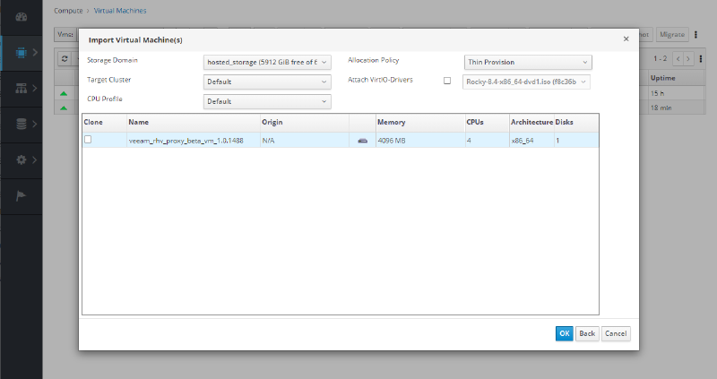 Veeam Backup for Red Hat Virtualization — captura 7