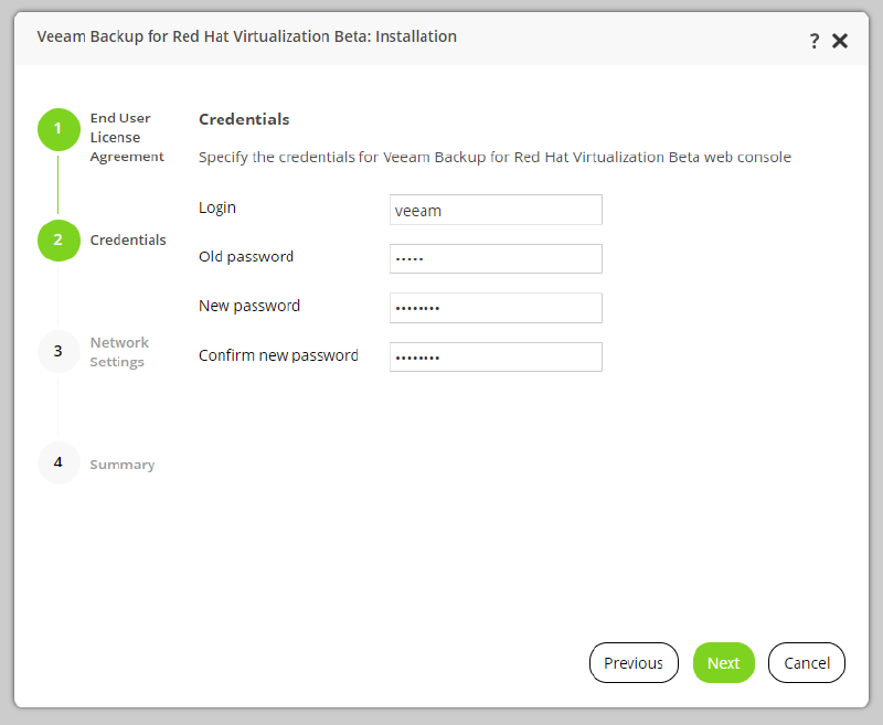 Veeam Backup for Red Hat Virtualization — captura 16