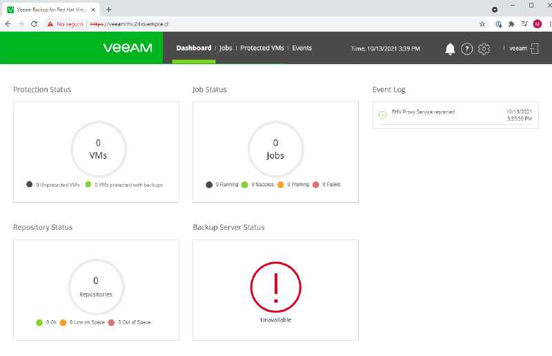 Veeam Backup for Red Hat Virtualization — captura 21
