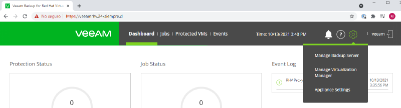 Veeam Backup for Red Hat Virtualization — captura 22