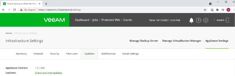 Veeam Backup for Red Hat Virtualization — captura 24