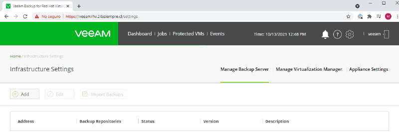 Veeam Backup for Red Hat Virtualization — captura 29