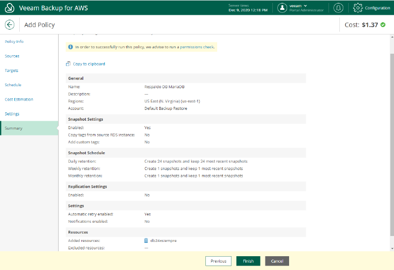 Veeam Backup para AWS v3 — captura 13