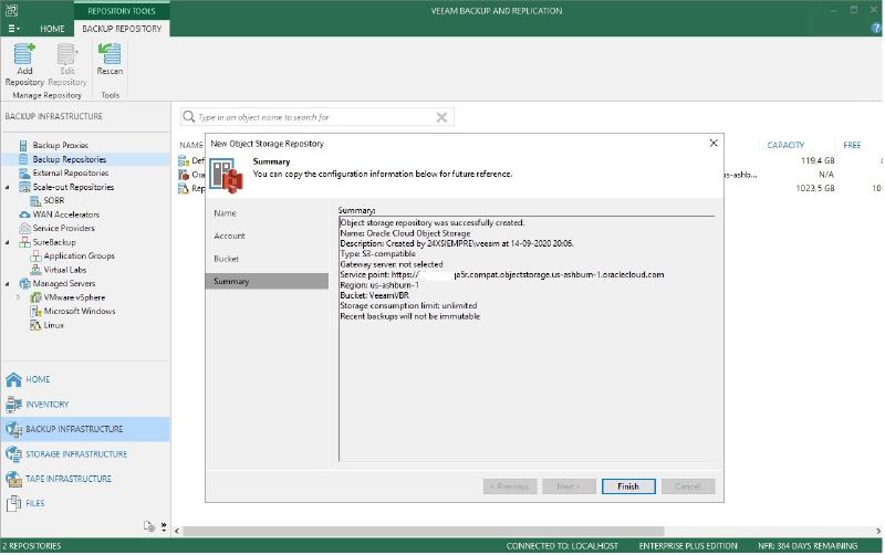 Veeam Capacity Tier           Oracle Cloud Object Storage — O C R E P O 6